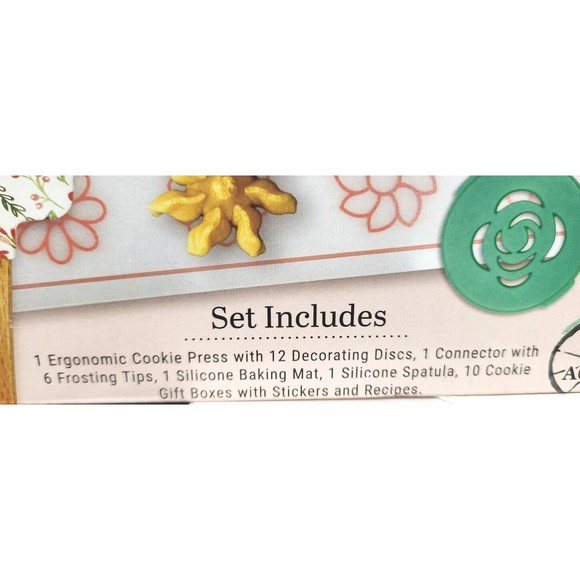 34 Piece Cookie Baking Set Cookie Press 12 Decor Discs Gift Boxes Frosting Tips - Picture 6 of 6